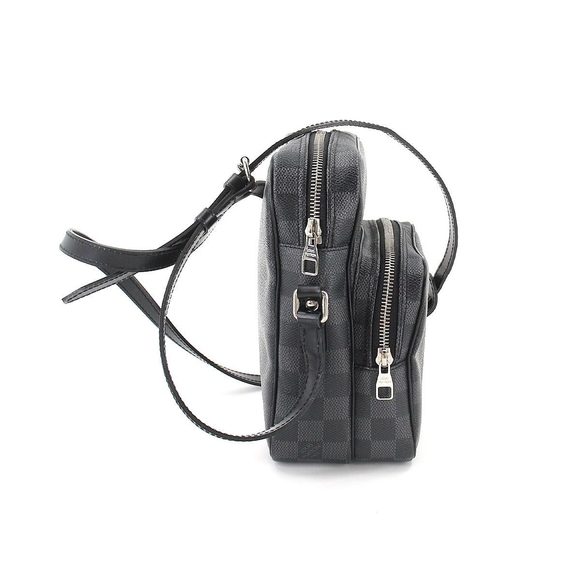 Louis Vuitton Damier Graphite Rem Shoulder Bag Black Gray - Picture 3 of 9